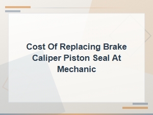 Brake Caliper Piston Seal Replacement Cost at a Mechanic